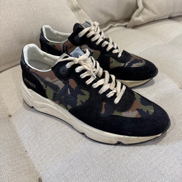 Golden Goose Runners in black suede with camo accent. EU44 - Picture 1 of 4